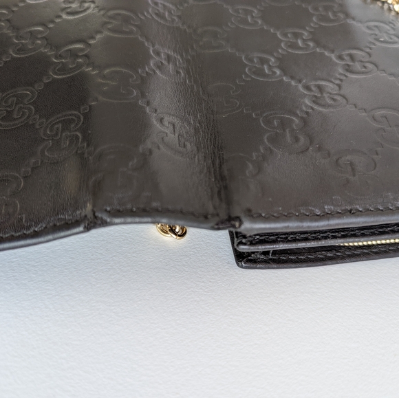 Authentic Gucci Leather Wallet w detachable chains 46"and 18" 7.5x1.5x4" Box Inc - Picture 6 of 11